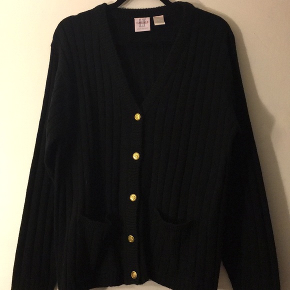 Vintage black knit cardigan - Picture 1 of 3